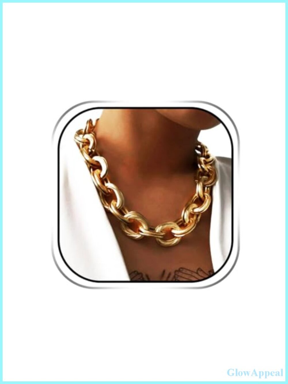 Alloy Chunky Cuban Link Choker Necklace Adjustable